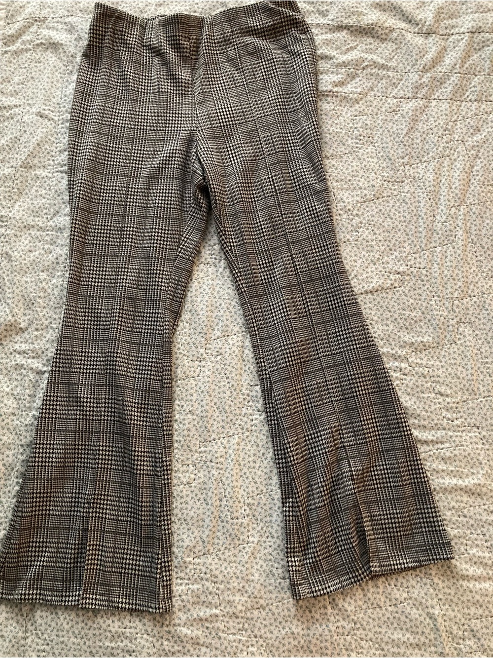 Cato Black & White Glen Plaid Flare Pants